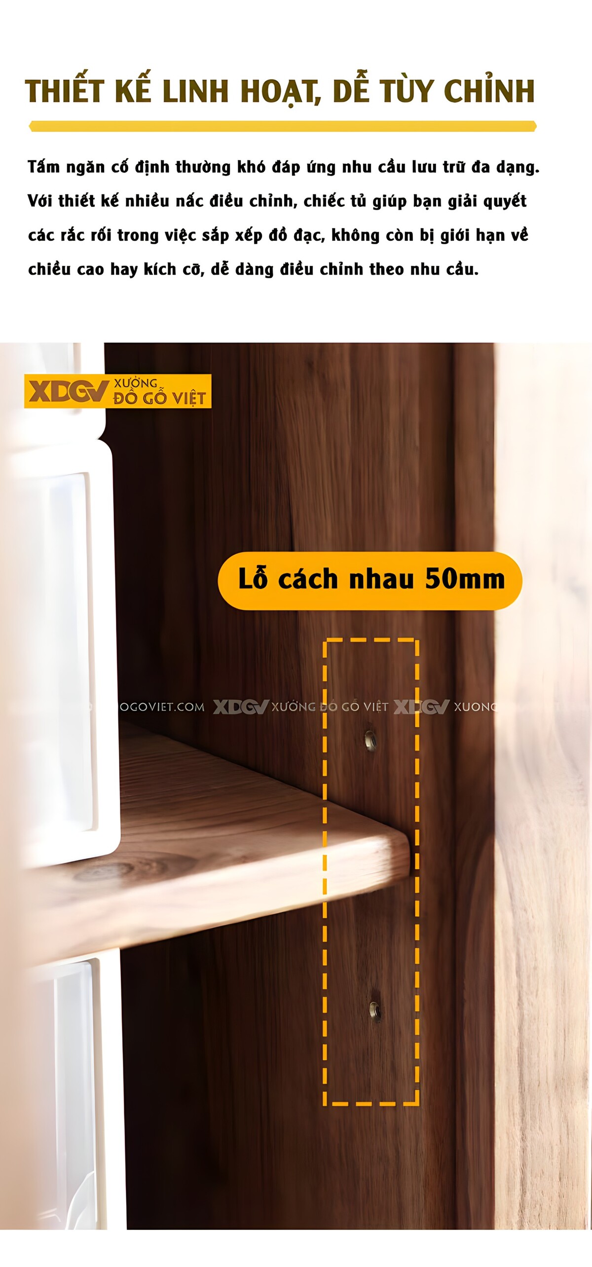 Tủ Quần Áo Gỗ Óc Chó Kính Gân Mờ Bo Góc Tay Nắm Nổi Dài