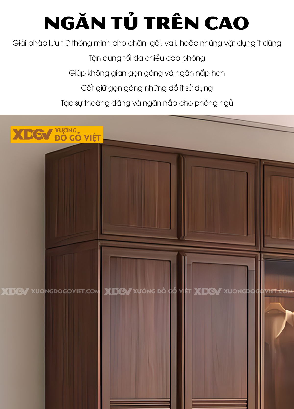 Tủ Quần Áo Gỗ Sồi Thịt Khung Pano Kẻ Rãnh Có Cánh Kính Trong