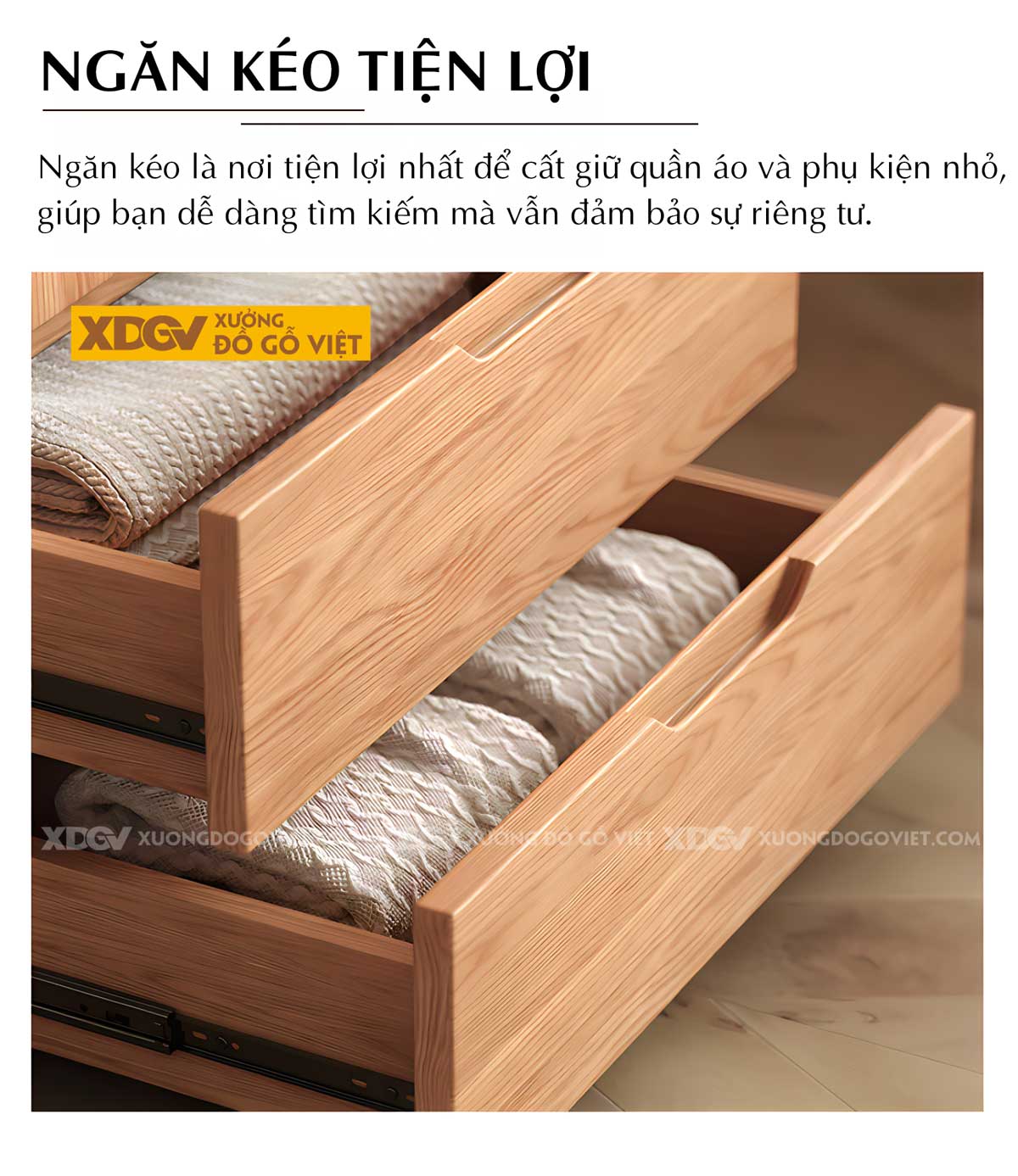 Tủ Quần Áo Gỗ Veneer Sồi Hiện Đại Tiện Lợi Nhiều Ngăn Để Đồ