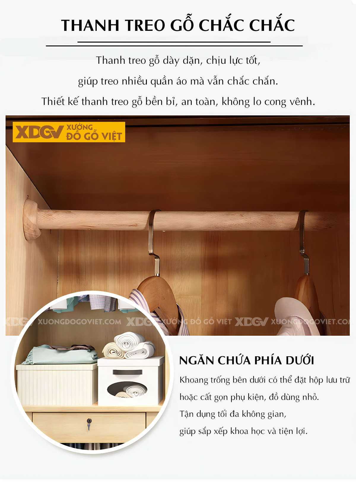 Tủ Quần Áo Gỗ Veneer Xoan Đào Tân Cổ Điển Tay Nắm Ngang