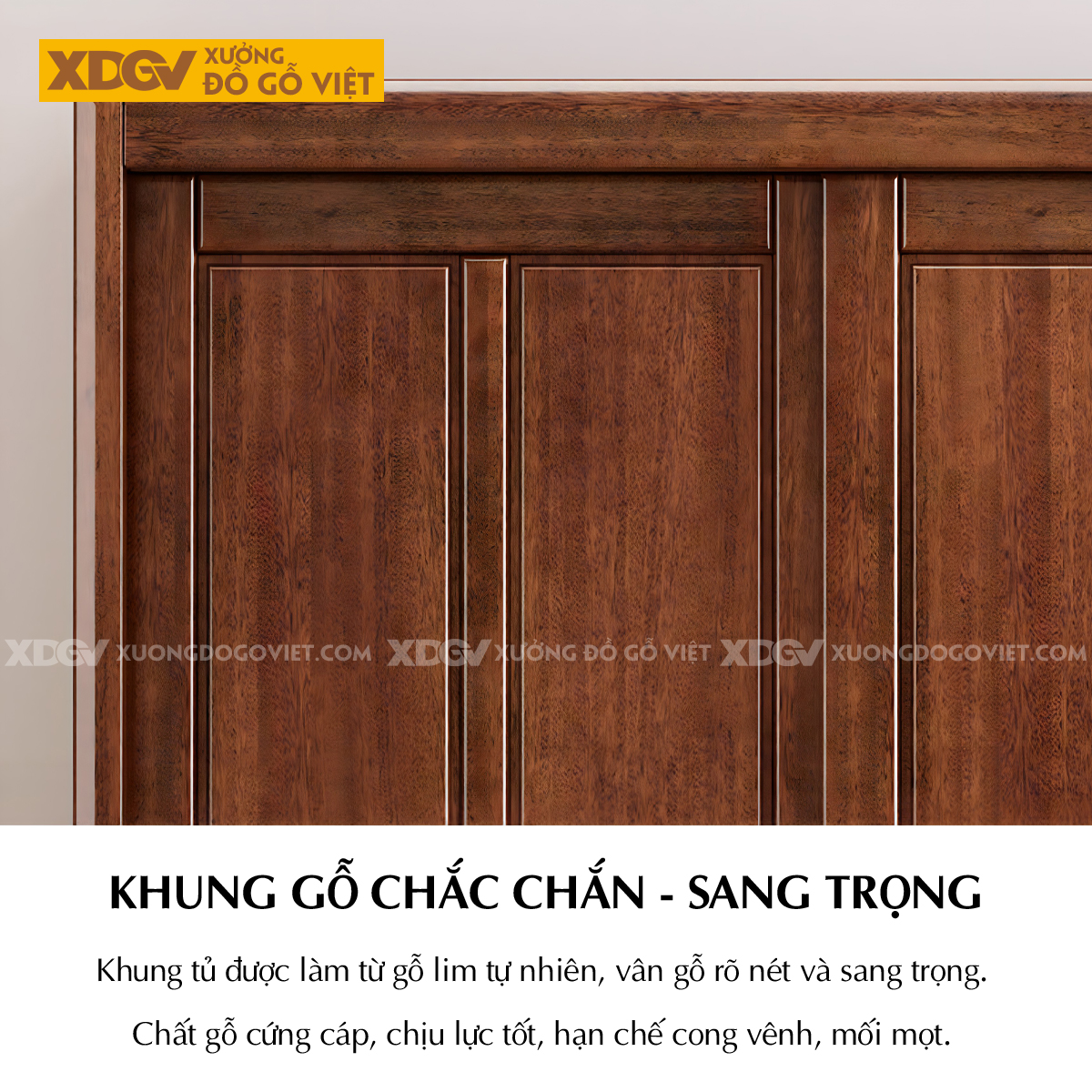 Tủ Quần Áo Lim Á Đông Đương Đại 2 Cánh Lớn Cửa Lùa Họa Tiết