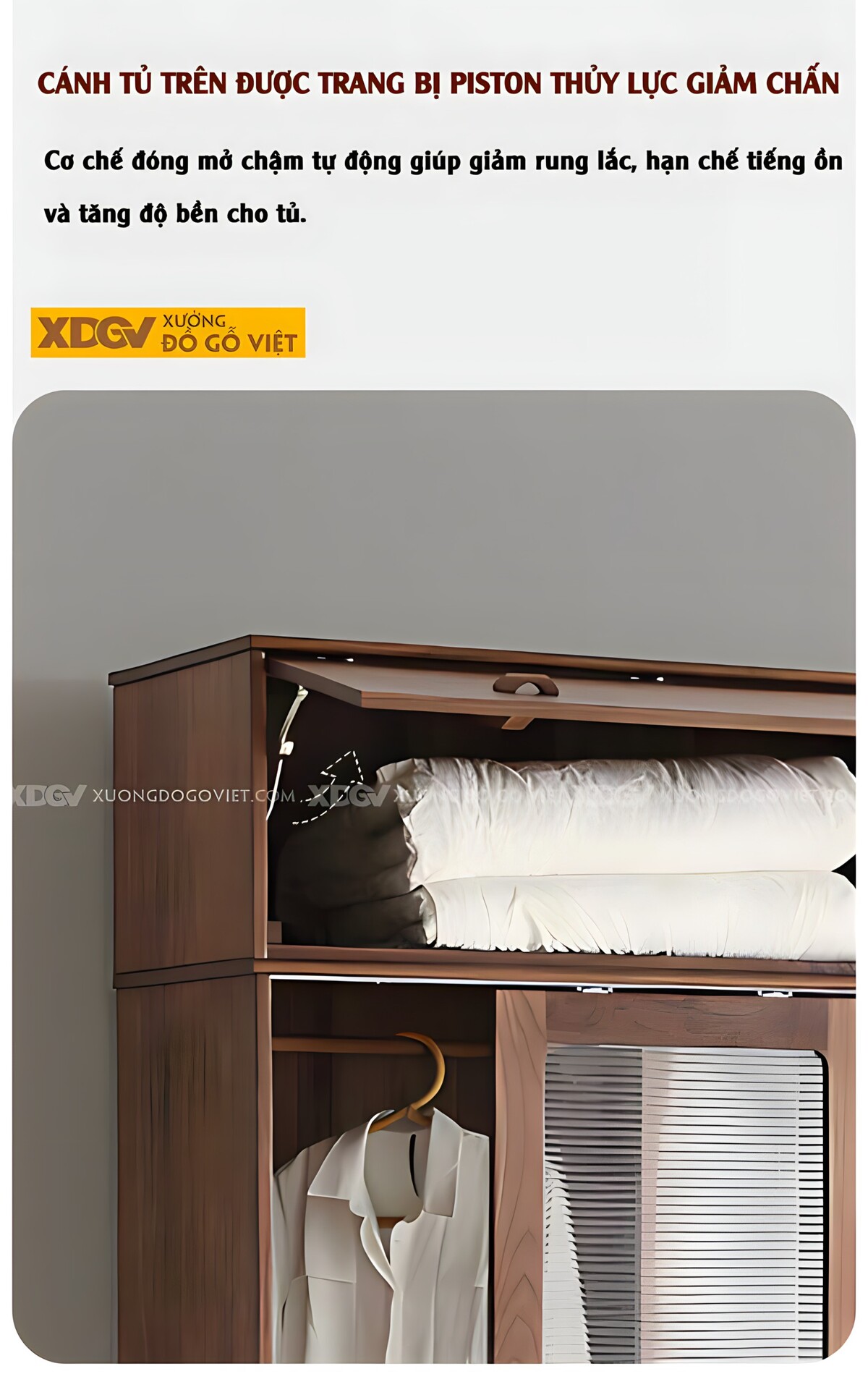 Tủ Quần Áo Óc Chó Hiện Đại Cửa Lùa 2 Hệ Loại Gỗ Và Kính Mờ