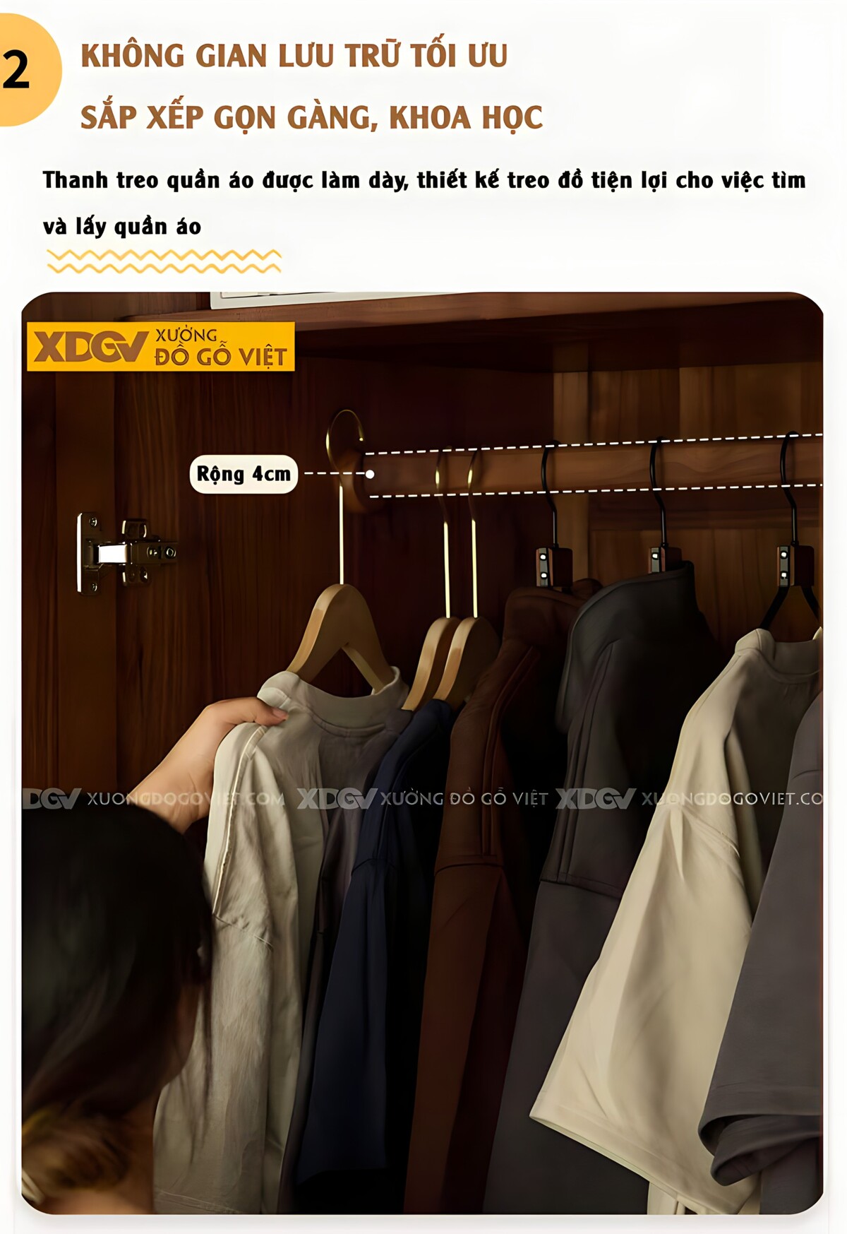 Tủ Quần Áo Óc Chó Hình Khối Hiện Đại Tối Giản Tay Nổi Dài