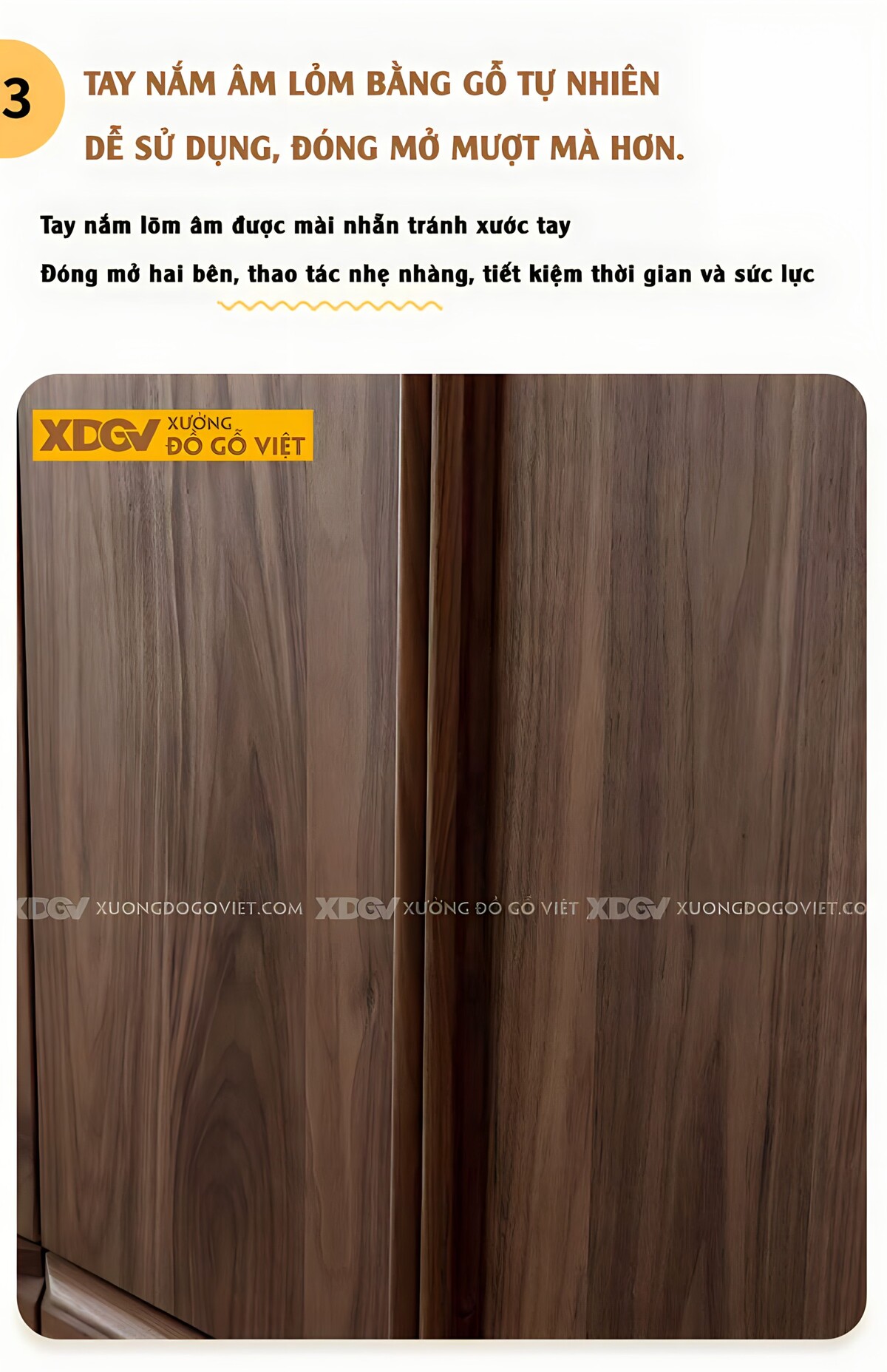 Tủ Quần Áo Óc Chó Hình Khối Hiện Đại Tối Giản Tay Nổi Dài