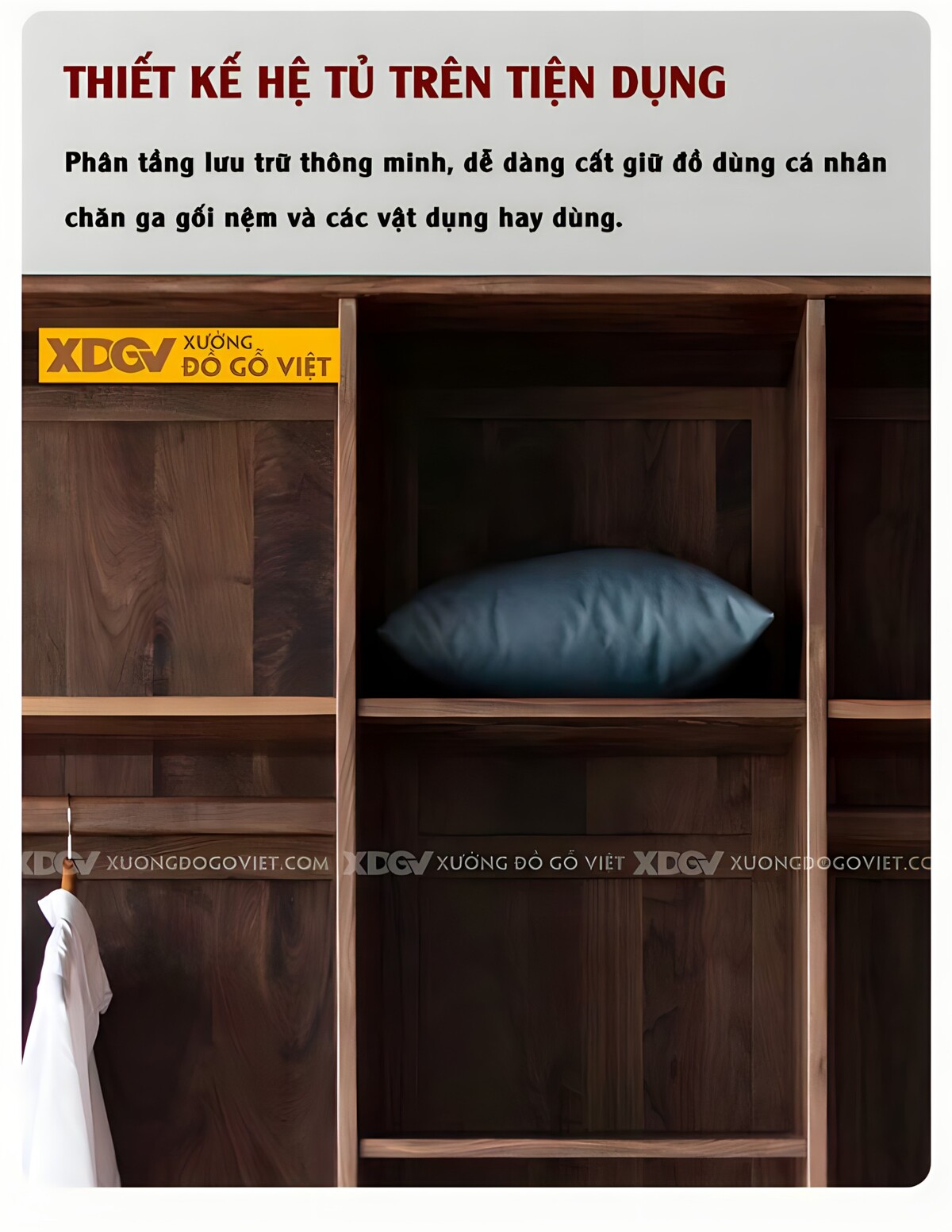 Tủ Quần Áo Óc Chó Thịt 5 Cánh Mặt Phẳng Tay Âm Hiện Đại