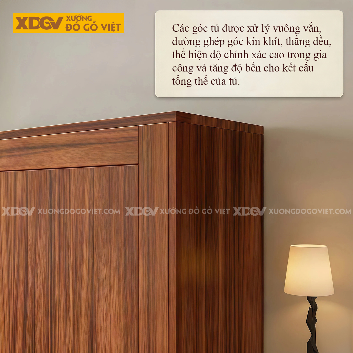 Tủ Quần Áo Phòng Ngủ Gỗ Gõ Đỏ Phối Cánh Lùa Chân Bệt Kiên Cố