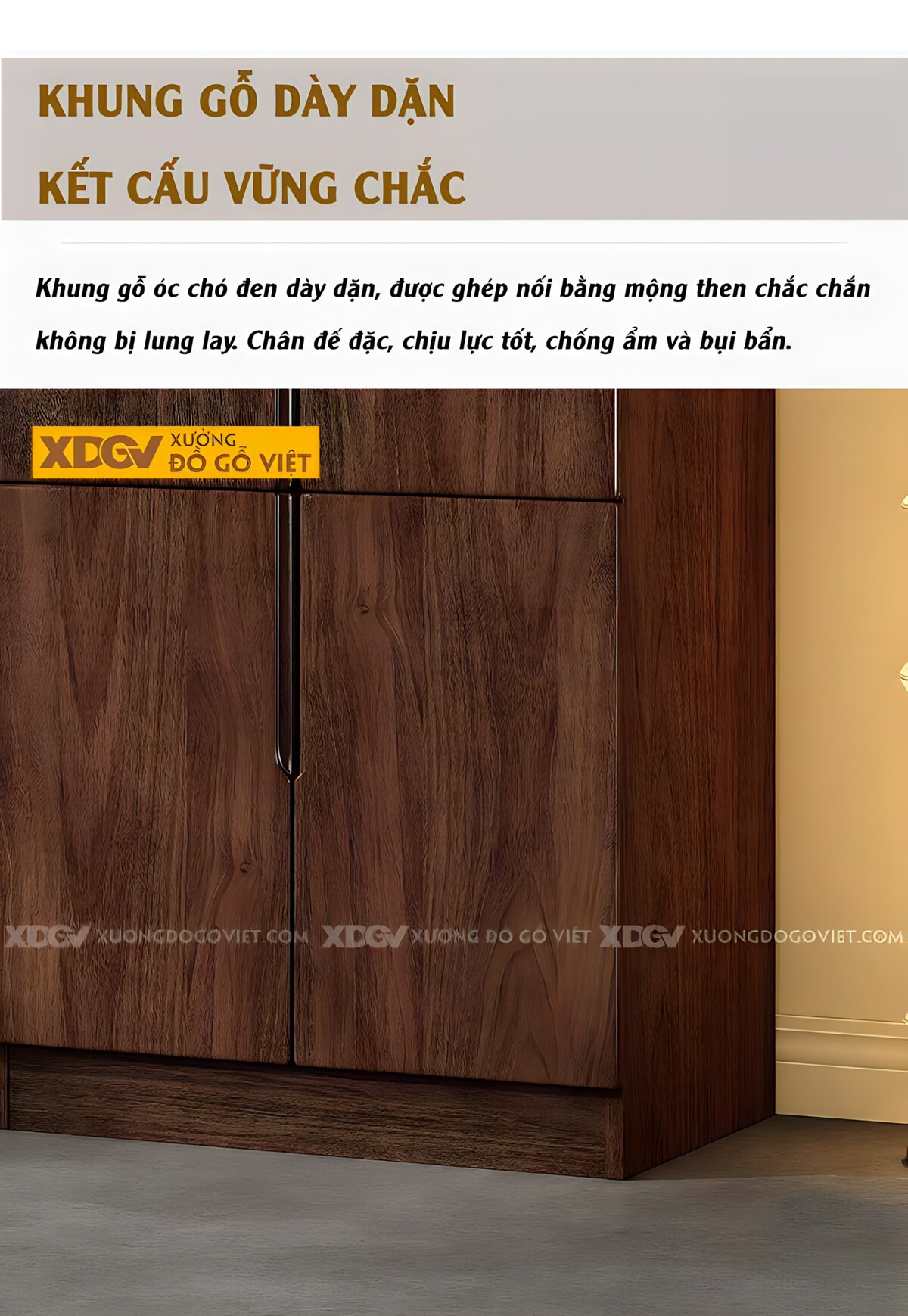 Tủ Quần Áo Veneer Gỗ Óc Chó Hiện Đại 5 Cánh Tích Hợp Kệ Bên