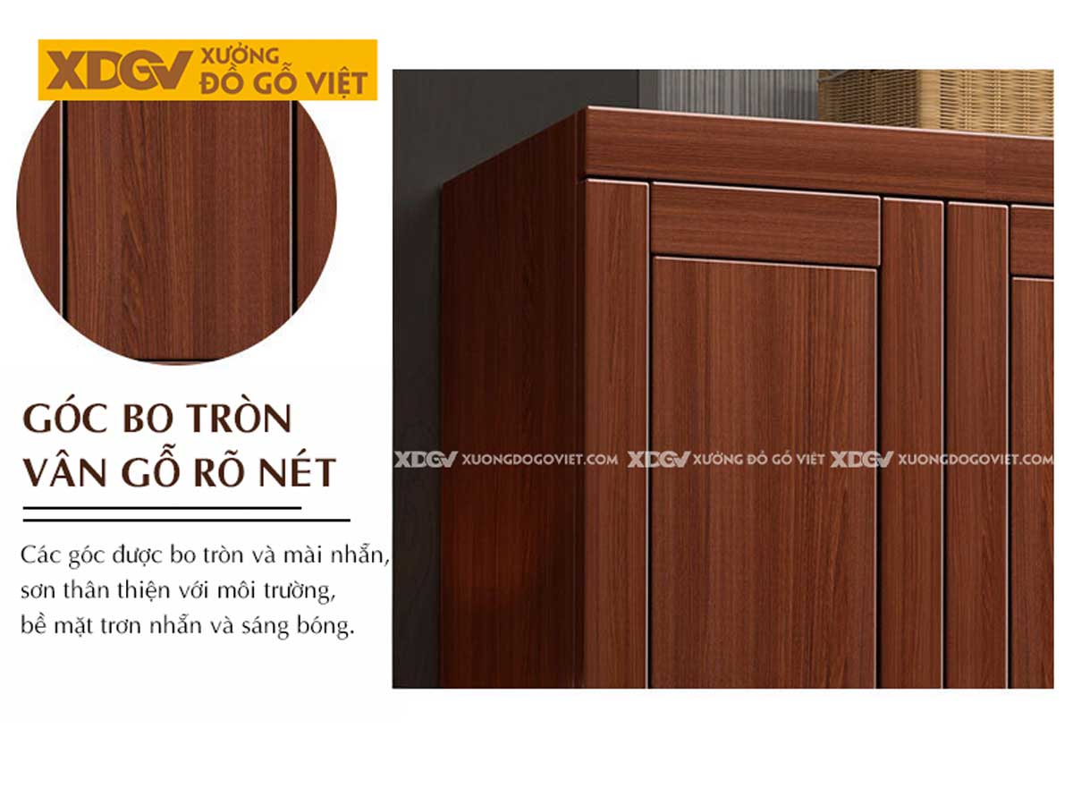 Tủ Treo Quần Áo Gỗ Lim Dạng Hộp Cánh Pano Kẻ Rãnh Đẹp