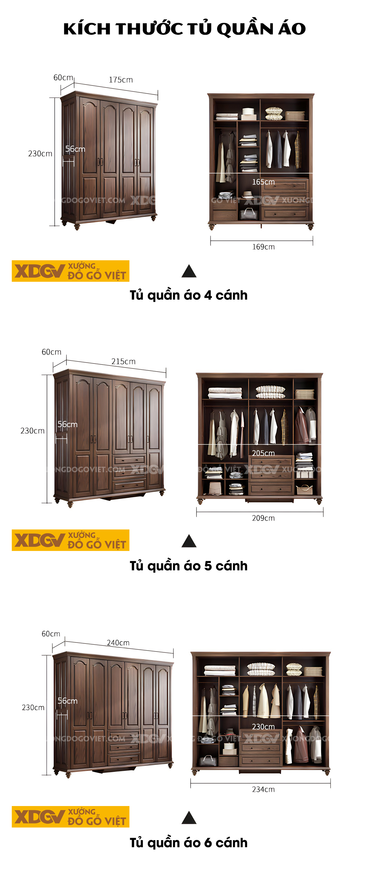 Tủ Treo Quần Áo Gỗ Sồi Cổ Điển Chân Tiện Tay Nắm Quai Đen