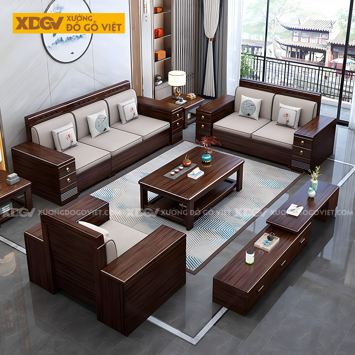 Bàn Ghế Sofa Gỗ Tự Nhiên