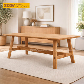 Bàn Ăn Cho Phòng Bếp Gỗ Sồi Mỹ Chân Ghép Chữ A Chắc Chắn