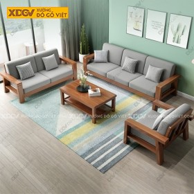 Bộ Ghế Sofa Thanh Nan Gỗ Căm Xe Phong Cách Mộc Đơn Giản