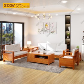Bàn Ghế Sofa Gỗ Gõ Đỏ X7089