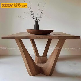 Bàn Gỗ Sồi Dày 5cm Chân Trụ Chữ V Đôi
