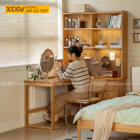 Bàn Học Góc L Công Thái Học Kết Hợp Kệ Sách Đa Năng