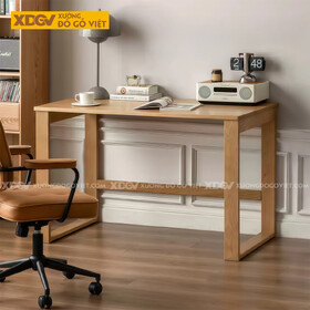 Bàn Làm Việc Chân Chữ U Bền Chắc Gỗ Sồi Mỹ Kiểu Tối Giản