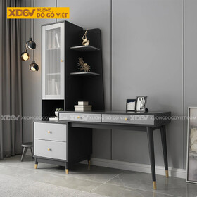 Bàn Làm Việc Gỗ MDF Chân Cao Kèm Tủ Lưu Trữ Đa Năng