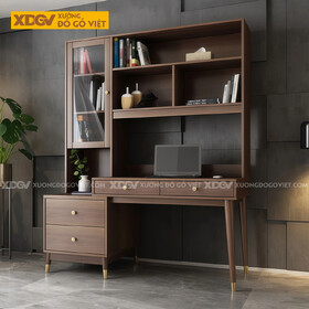 Bàn Làm Việc Gỗ MDF Hiện Đại Kết Hợp Tủ Lưu Trữ Thông Minh