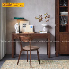 Bàn Làm Việc Gỗ Sồi Mỹ Màu Óc Chó Nhỏ Gọn Có Ngăn Kéo