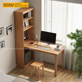 Bàn Làm Việc Kết Hợp Tủ Đứng Đa Năng Gỗ Sồi Mỹ Tự Nhiên