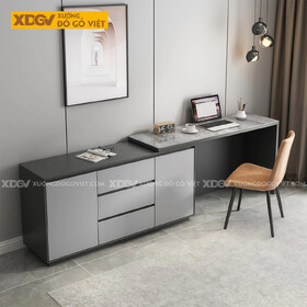 Bàn Làm Việc MDF Mặt Đá Hiện Đại Kèm Tủ Lưu Trữ Đa Năng