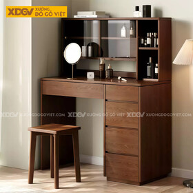 Bàn Làm Việc Veneer Sồi Kết Hợp Bàn Phấn Đẹp Hiện Đại