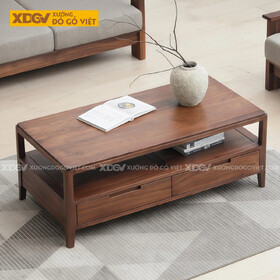 Bàn Sofa Phòng Khách Gỗ Óc Chó 2 Tầng Ngăn Kéo Lưu Trữ Lớn