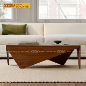 Bàn Sofa Phòng Khách Gỗ Sồi Kiểu Chân Vát Hình Khối Hiện Đại
