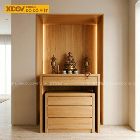 Bàn Thờ Khối Hộp Gỗ Veneer Sồi Mỹ Thiết Kế Tủ Nhỏ Lọt...