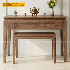 Bàn Thờ Mẹ Con Gỗ Óc Chó Thiết Kế Hiện Đại Bo Góc Tinh Tế