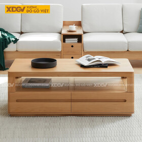 Bàn Trà Phòng Khách Hiện Đại Chân Bệt Tích Hợp Tay Nắm Âm