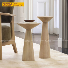 Bàn Trà Sofa Phòng Khách Gỗ Sồi Hình Nón Chân Côn Độc Đáo