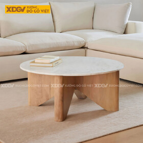 Bàn Tròn Sofa Phòng Khách Gỗ Sồi Dáng Nấm Độc Đáo Kèm Mặt...