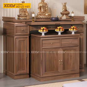 Bộ Án Gian Gỗ Óc Chó Hiện Đại Tối Giản 2 Bên Tủ Đứng...