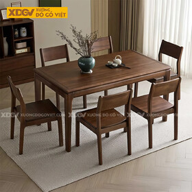 Bộ Bàn Ăn 6 Ghế Gỗ Óc Chó Hiện Đại Cổ Điển Kết Cấu...