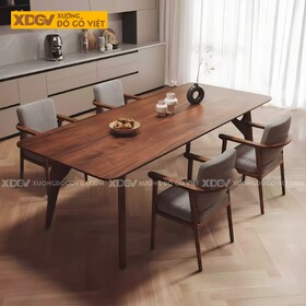 Bộ Bàn Ăn Gỗ Sồi Mỹ Hiện Đại Tối Giản Bắc Âu