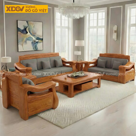 Bộ Bàn Ghế Sofa Gỗ Gõ Đỏ Thời Thượng Chân Ngắn Vững Chãi