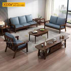 Bộ Bàn Ghế Sofa Cao Su Phòng Khách Chân Nghiêng Độc Đáo