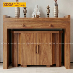 Bộ Bàn Thờ Đứng Vân Gõ Đỏ Kèm Tủ Cơm Tiện Ích Dáng Hiện...