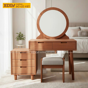 Bộ Bàn Trang Điểm Phòng Ngủ Gỗ Gõ Đỏ Kết Cấu Đa Tầng Mở Rộng