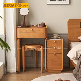 Bộ Bàn Trang Điểm Phòng Ngủ Gỗ Sồi Thiết Kế Đa Tầng Phối...