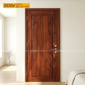 Bộ Cửa 1 Cánh Cao Cấp Gỗ Lim Thiết Kế Mặt Phẳng Trơn Cao Cấp