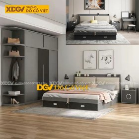 Bộ Giường Tủ Gỗ MDF Công Nghiệp X6824