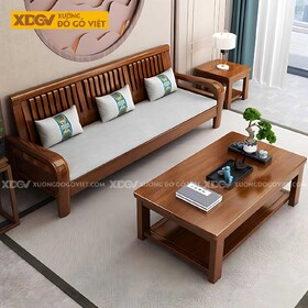 Bộ Sofa Gỗ Sồi Phòng Khách Hiện Đại Tối Giản Cho Gia Đình