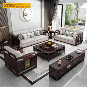 Bộ Sofa Lim Phòng Khách Hiện Đại Á Đông Chân Bệt Dáng Thấp