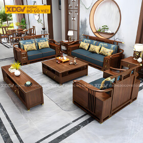 Bộ Sofa Phòng Khách Gỗ Lim Trung Hoa Bọc Nệm Dày Sang Trọng