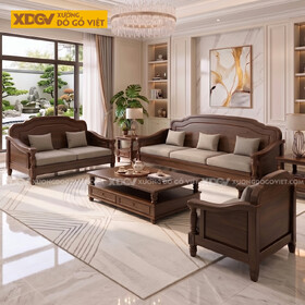 Bộ Sofa Tân Cổ Điển Gỗ Óc Chó Tựa Lưng Uốn Mềm Mại Hoài...