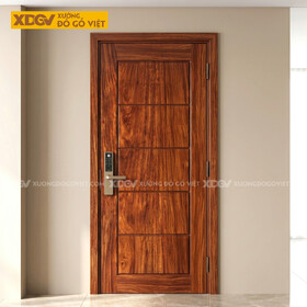 Cánh Cửa Gỗ Lim Tự Nhiên Thiết Kế Đường Rãnh Ngang Độc Đáo