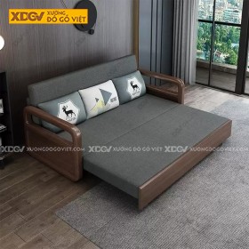 Giường Gấp Thành Ghế Gỗ Màu Óc Chó Gỗ Veneer Sồi