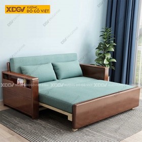 Ghế Giường Thư Giãn Gỗ Veneer Sồi Màu Óc Chó